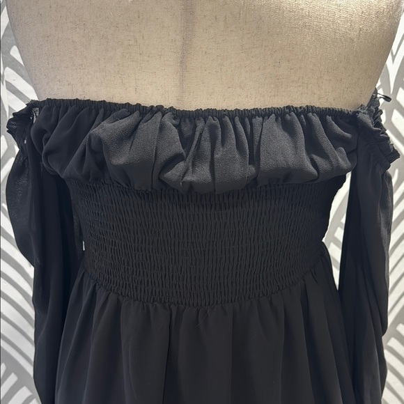 NWOT Princess Polly Black Babydoll Dress with Long Sleeves for Cocktail - Picture 9 of 12